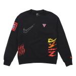 Толстовка Nike Sportswear NSW 3M Reflective Graffiti Printing Round Neck Pullover Black, черный - фото
