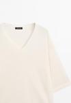 Джемпер Massimo Dutti WIDE V-NECK, White - фото 8