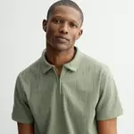 Мужское поло на молнии Apt. 9, зеленый - фото 3