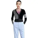 Однотонный блочный кашемировый кардиган THOM BROWNE, серый - фото 7