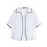 ELLE Рубашка Women's Blue Lapel Moderate - фото