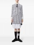 Thom Browne клетчатый блейзер, белый - фото 3