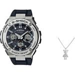 G-SHOCK Часы G SHOCK Solar Movement Resin Strap Watch Unisex Black Dial - фото