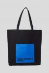 Сумочка шоппер Karl Lagerfeld текстильная с принтом, черный - фото