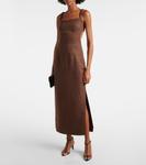 Льняное платье миди SIR, коричневый - фото 2