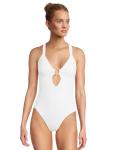 Купальник BECCA Marble Canyon Ariyah Ring One Piece, белый - фото