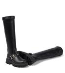 Кожаные сапоги до колена Monnalisa, Nero - фото 6