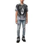 Футболка с фиолетовым логотипом AMIRI, синяя - фото 3