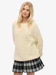 Свободный ребристый вязаный джемпер Superdry, Natural White - фото