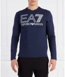 Лонгслив regular fit Ea7, темно-синий - фото