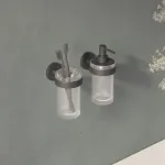 Start Дозатор мыла для стеклянной стены Cosmic, матовый черный - фото 2