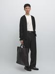 Кардиган из смесовой шерсти Massimo Dutti, черный - фото