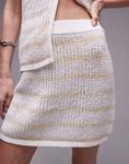 Мини-юбка в полоску Rhythm sol кремового цвета - фото 3