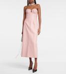 Кожаное платье-бюстье миди Magda Butrym, розовый - фото 2