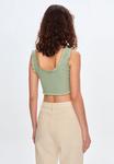 Топ ROUND NECK RUFFLE CROP adL, зеленый - фото 3
