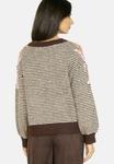 Джемпер LolaLiza STRIPED EMBROIDERED , Brown Dark Chocolate/Brown - фото 3