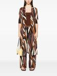Платье с абстрактным принтом Siyu, коричневый - фото 2