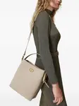 Кожаная сумка-ведро Twinset, бежевый - фото 2