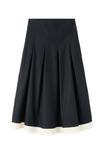 Юбка Mango Pleated skirt, Black/White/Black - фото 6