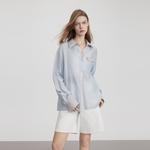 ELLE Рубашка Women's Blue Lapel Thin - фото 5