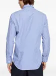 Полосатая рубашка с вышитым логотипом Etro, синий - фото 4