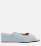 Босоножки-мюли Butterfly с клином Ganni, Niagara Mist - фото 4