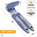 Прочная открывалка для консервов с широкой рукояткой и гладкими краями, 2 в 1 Zulay Kitchen, черничный - фото 4