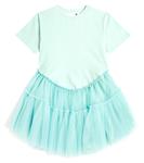 Платье из джерси и тюля Caroline Bosmans, Dark Mint - фото