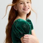 Детское платье с бантом из страз на бархате Blueberi Boulevard, Red - фото 3