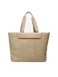 Сумочка Ck Raffia Large Shopper K60K613025 Calvin Klein, бежевый - фото 3