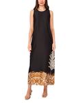 Макси-платье с принтом по краю VINCE CAMUTO, черный - фото