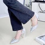 Ainer-cat Ainer cat Slim Heel High Heels 8cm Women's Silver - фото 9