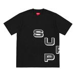Футболка fw18 stagger tee black alphabet logo short sleeve Supreme, черный - фото