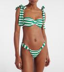 Женский полосатый топ бикини Same, Green Stripe - фото 2