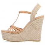 Босоножки Yara на танкетке и платформе Journee, коричневый - фото 5