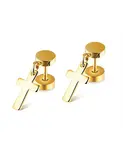 Серьги-Подвески в виде крестика из нержавеющей стали Metallo, gold - фото