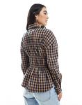 Рубашка ASOS DESIGN со сборками в клетку гингем - фото 2