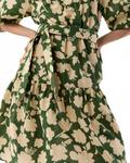 Аллегра Миди Платье в зеленом/натуральном цветочном шифоне Ann Mashburn - фото 4