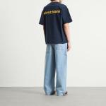 Футболка с рисунком «наоборот» About:Blank, темно-синий/желтый - фото 4