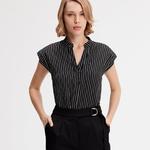 Полосатая рубашка из биматериала Smart And Joy, черный - фото 3