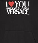 Худи из хлопкового джерси с принтом Versace, черный - фото 3