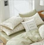 ZUIAI Хлопковая наволочка с принтом в стиле small fresh с бантом - фото