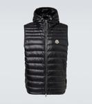 Стеганый пуховый жилет Moncler, черный - фото