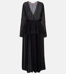 Платье миди с баской Alaïa, Noir Alaia - фото