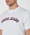 Футболка мужская Guess Jeans хлопковая с надписью, белый - фото 4