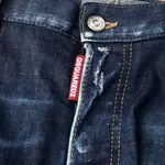 Низкие потертые зауженные джинсы DSQUARED 2, синий - фото 7