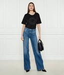 Футболка женская Liu Jo Sport с вышивкой и стразами, черный - фото 2