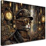 Картина арт-принт KUNSTLOFT Steampunk Cat Chronicles, золотой - фото
