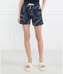 Шорты женские Emporio Armani хлопковые с принтом, синий - фото 3