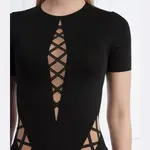 Тонкое подтянутое боди Wolford, черный - фото 3